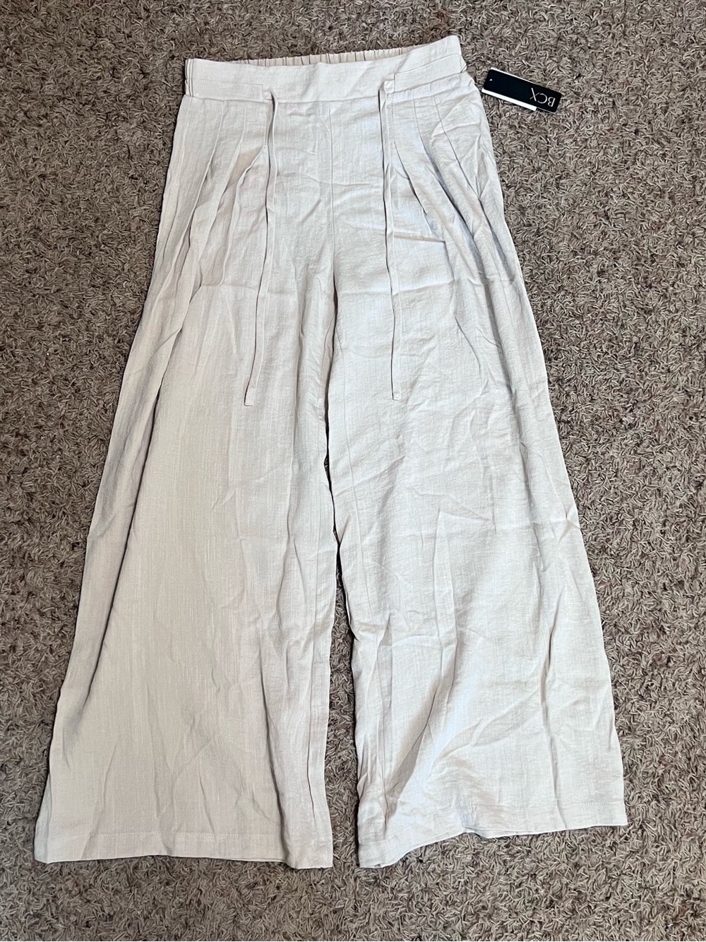 Quiet Luxury Beige Wide-Leg Pants | BCI | NWT
